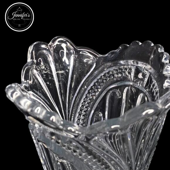 Bryce Higbee Vintage EAPG Admiral Pattern (Ribbed Eclipse) Glass Vase - Picture 4 of 9